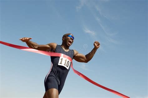 Male Runner Winning Race Stock Photo Image Of Person 30843844