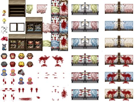 Some Horror Tilesets For A Pack Im Working On Flaming Teddy