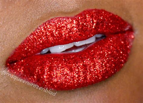 Queenii Rozenblad Ruby Woo Red Glitter Lips And Video Tutorial Below