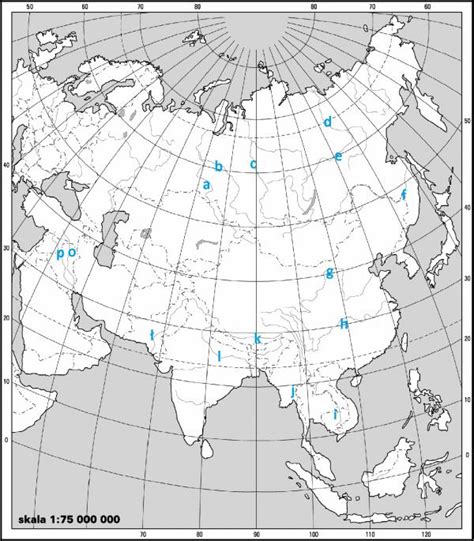 Azja Mapa Konturowa Rzeki Test Z Odpowiedziami Memorizer