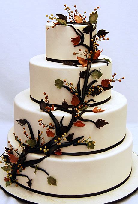 Wedding Inspiration Center Fall Wedding Cake With Nature