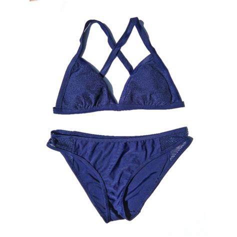 Blue Two Piece Swimsuit Bikini Shopee Philippines