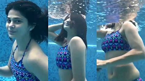 Jennifer Winget Looks Hot And Sizzling Under Water In Blue Bikini