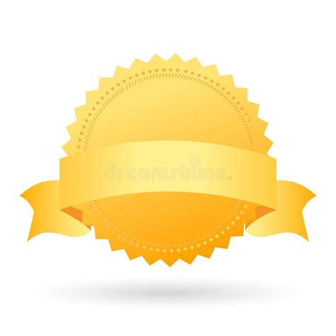 Gold Seal With Ribbon Stock Vector Illustration Of Clipart 14595396