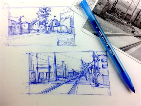 How To Draw And Sketch Outdoor Scenes And Urban Sketching Tutorials As