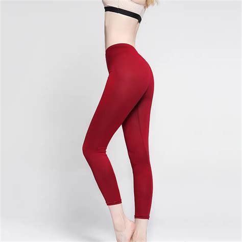 Women Yoga Pants Fashion Casual Soft Black Wine Red Waist High Waist Sports Pants Elasticity