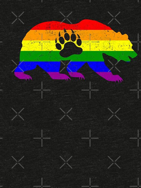 LGBT Flag Bear Paw Distressed Gay Bear Pride T Shirt By Sleazoid