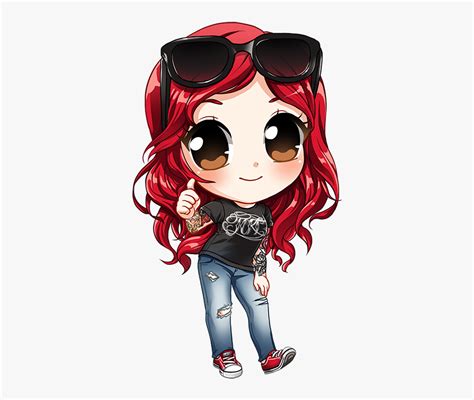 Characterfashion Hairartstyleclip Artblack Hair Anime Red Haired Girl Free Transparent
