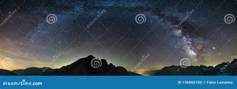 The Milky Way Arch Starry Sky On The Alps Massif Des Ecrins Briancon