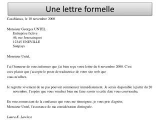 Parce que cela ne se dit pas en. Le Cahier de Français: LETTRES FORMELLES