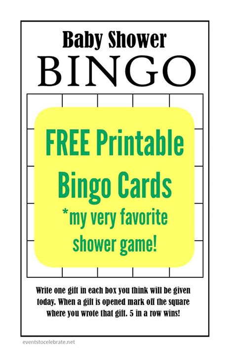 Baby Shower Bingo Free Printable Printable World Holiday