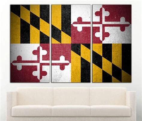 Maryland State Flag Wall Art Maryland State Flag Wall Decor Etsy