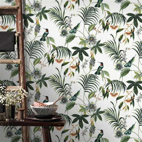 Buy Superfresco Easy Adilah White Tropical Floral Wallpaper Online At