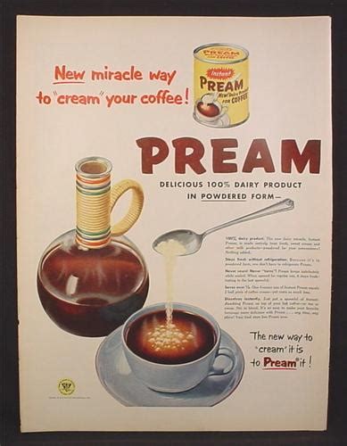 Magazine Ad For Pream Dairy Product For Coffee New Way To
