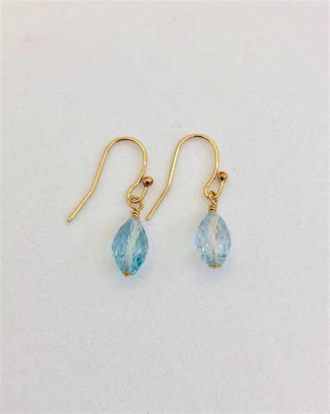 Blue Topaz And Gold Earrings