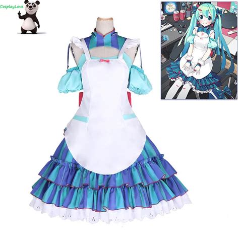 Buy Vocaloid Hatsune Miku Maid Dress Cosplay Costume Custom Made For Christmas
