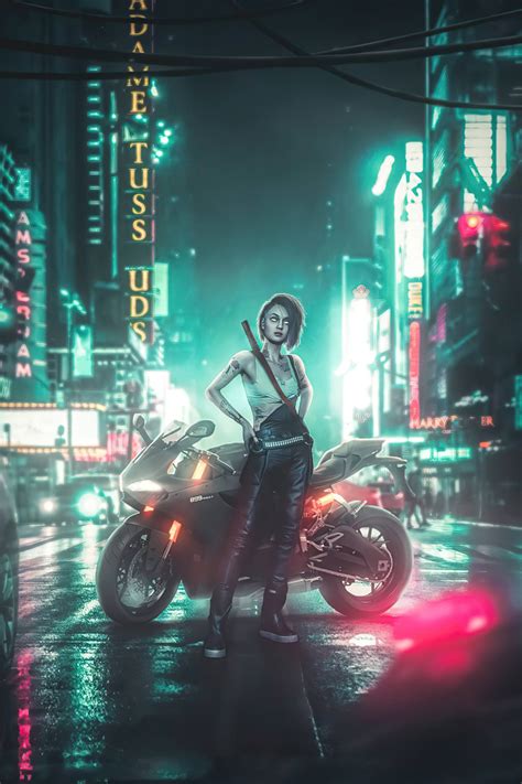 640x960 Cyberpunk 2077 Night City Girl 5k Iphone 4 Iphone 4s Hd 4k