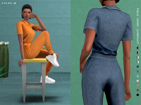 Chloem Polo Shirt Jumpsuit Sims 4 Mod Download Free