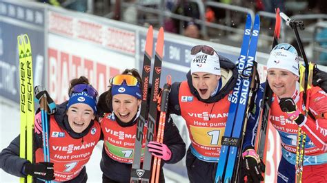 Biathlon Deprived Of Its Leaders The French Team Wins The Mixed Relay