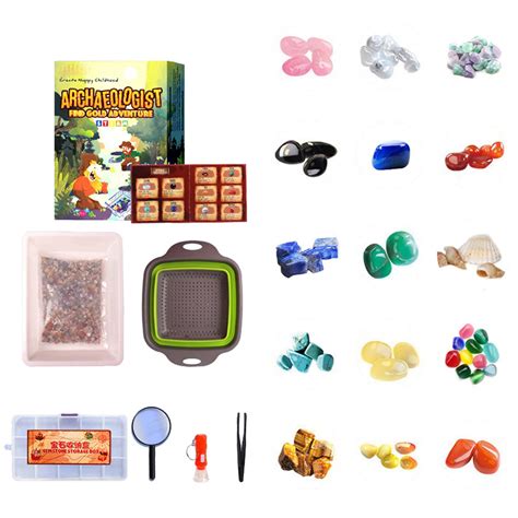 Female Months Children's Archaeology Gold Panning Sand Toy Set for