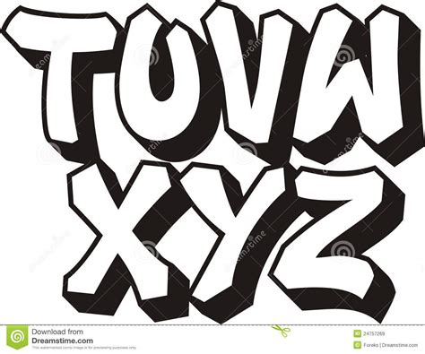 Graffiti Font Part 3 Stock Vector Illustration Of Type 24757269