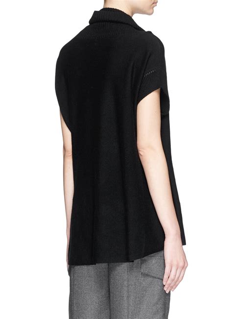 Vince Cowl Neck Cashmere Sleeveless Sweater In Black Lyst