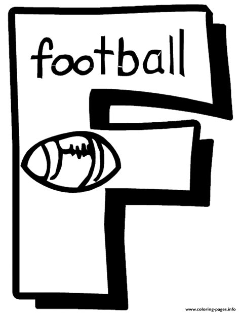 Click the letter f coloring pages to view printable version or color it online (compatible with ipad and android tablets). Letter F Football Free Alphabet Sce02 Coloring Pages Printable