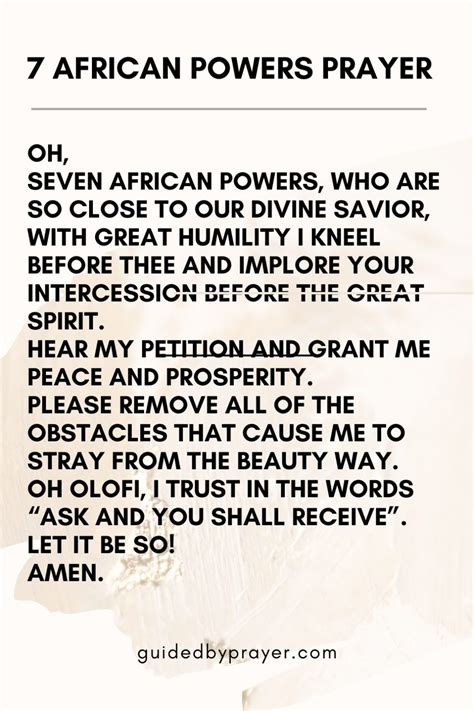 7 African Powers Prayer Guided By Prayer