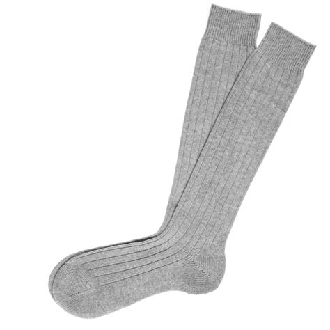 Lyst Uk Ladies Knee High Grey Cashmere Socks In Gray For Men