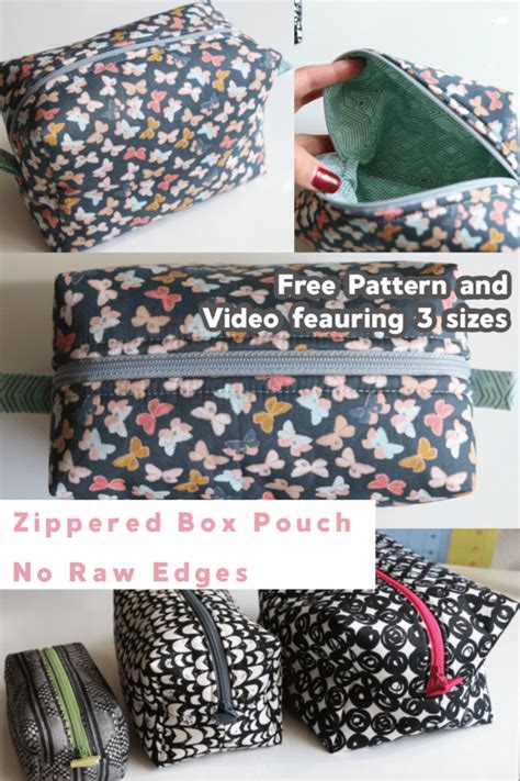 Zippered Box Pouch Easy Sewing Project No Raw Edges Melanie Ham