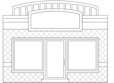 Storefront Clipart Black And White
