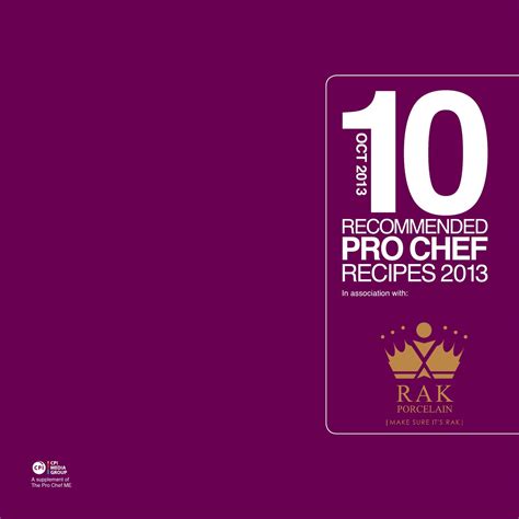 The Pro Chef Me Top10 Recipes October 2013 By The Pro Chef Middle East Issuu
