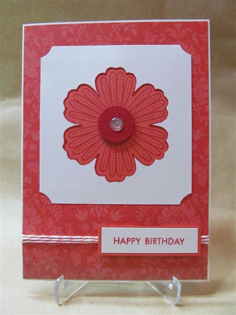 Hand Made Cards Savvy Handmade Cards Punched Flower Birthday Card