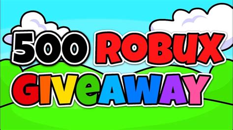 500 Robux Giveaway 🥰🤑 Youtube