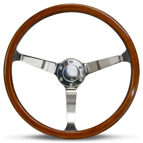 Steering Wheel Wood 15 Classic Dd Satin Alloy Solid Saas Automotive