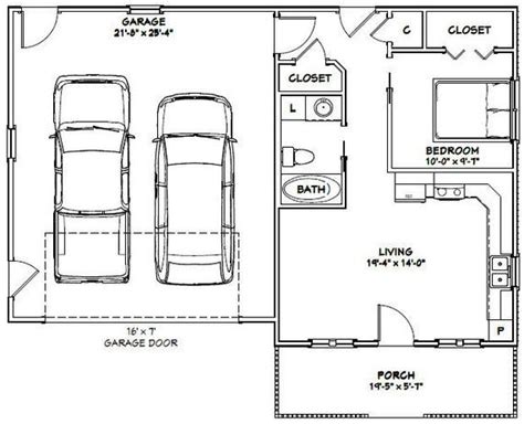 42x28 2 Car Garage 1130 Sq Ft Pdf Floor Plan Instant Etsy Garage Apartment Interior Garage