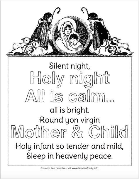 Silent Night (Free Coloring Page) - Flanders Family Homelife