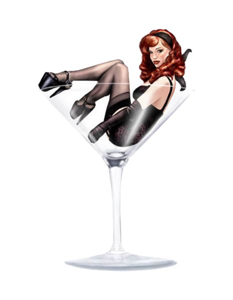 Pin Up Girl In Martini Glass Psd Official Psds