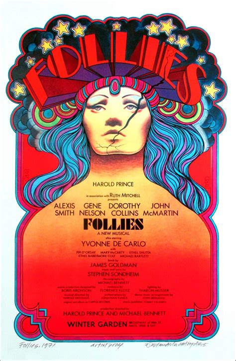 Follies 1971 Broadway Full Sized Show Poster New Ap Hand Signed By