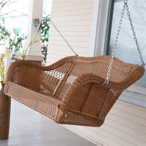 Wicker Porch Swing With Stand