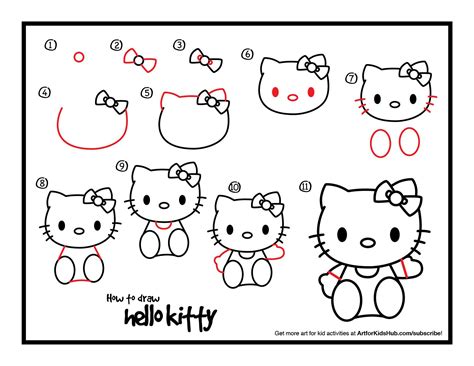 How To Draw Hello Kitty Art For Kids Hub Hello Kitty Drawing Kitty