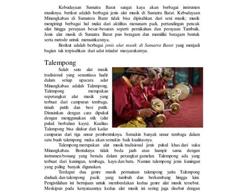 Regulae: Contoh Alat Musik Sumatera Barat
