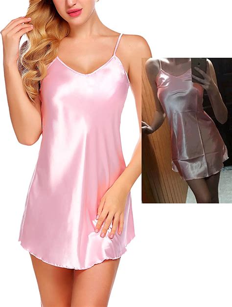 Avidlove Women Sleepwear Satin Nightgown Mini Slip Chemise Pink Size Large Ebay