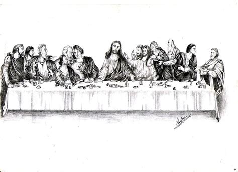 The Last Supper Drawing By Ranjith Kp