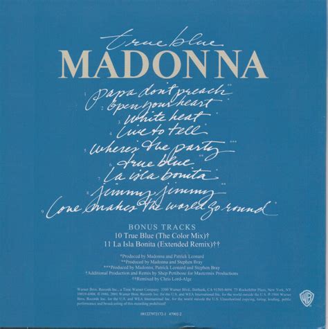 Madonna True Blue Bonus Tracks Cds