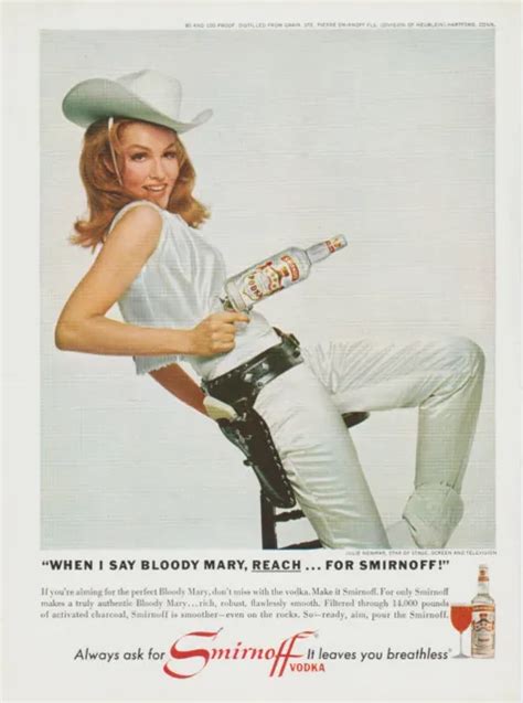 1966 Smirnoff Vodka Featuring Julie Newmar Actress Cowgirl Print Ad Photo £773 Picclick Uk