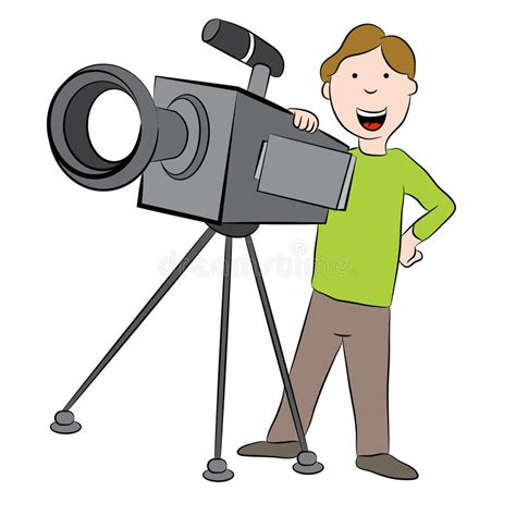 Cartoon Cameraman With Camera Stock Vector Illustration