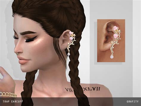 Ear Cuff Piercing Earrings The Sims 4 P1 Sims4 Clove Share Asia