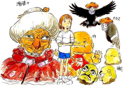 Film Spirited Away 千と千尋の神隠し Character Design Color Concepts Yubaba Chihiro Sen