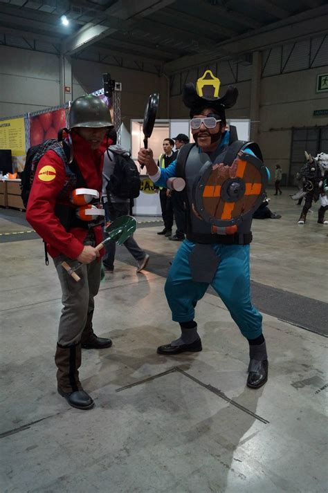 Self Me As Red Soldier And A Friend As Blu Demoman From
